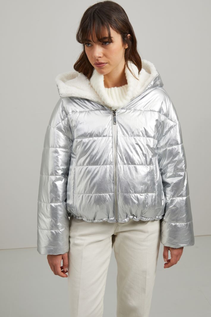 Imbottito corto reversibile - ARGENTO BIANCO - Fashion Market - 2