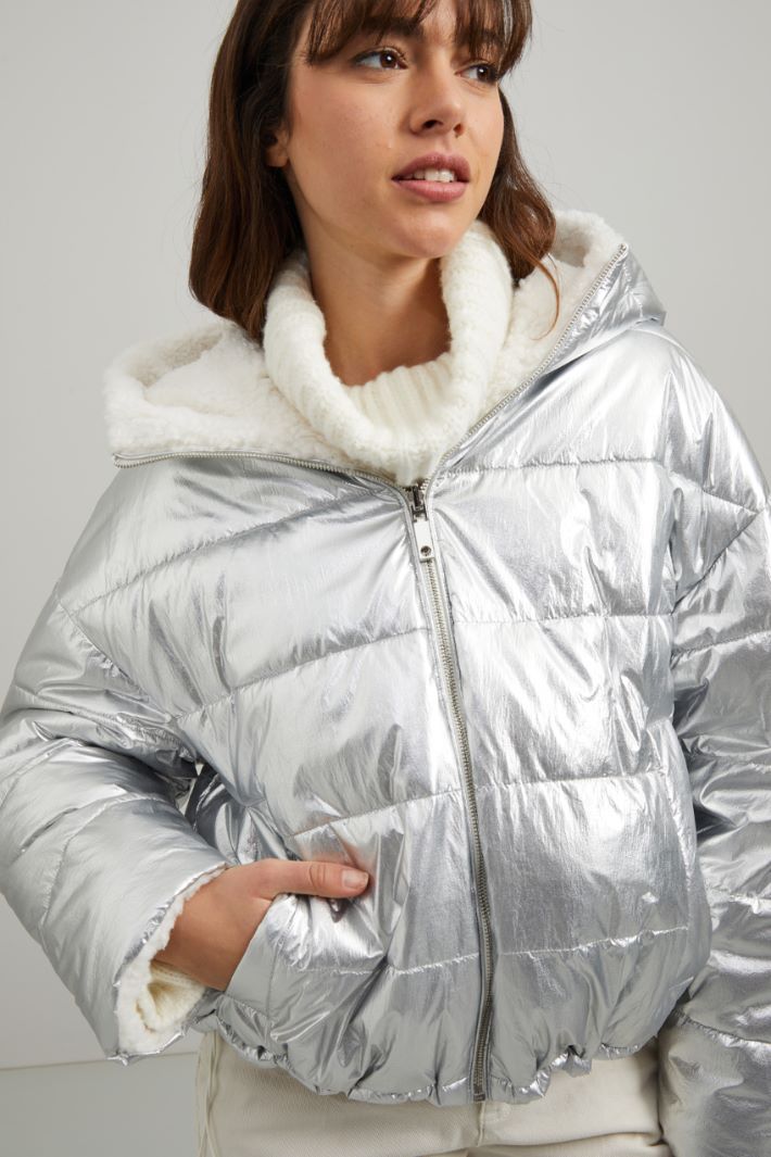 Imbottito corto reversibile - ARGENTO BIANCO - Fashion Market - 3