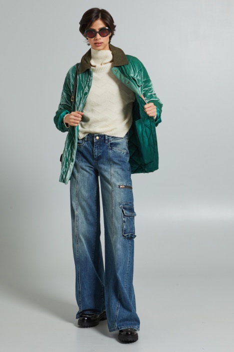 Giaccone imbottito in velluto - Fashion Market