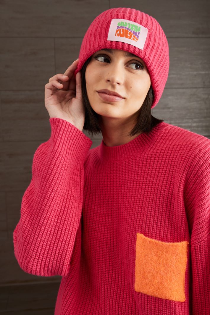 Cuffia in maglia di cashmere - FUCSIA - Fashion Market