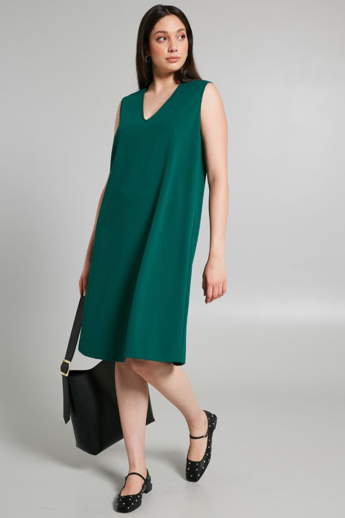 Abito in jersey crépe - VERDE - Fashion Market