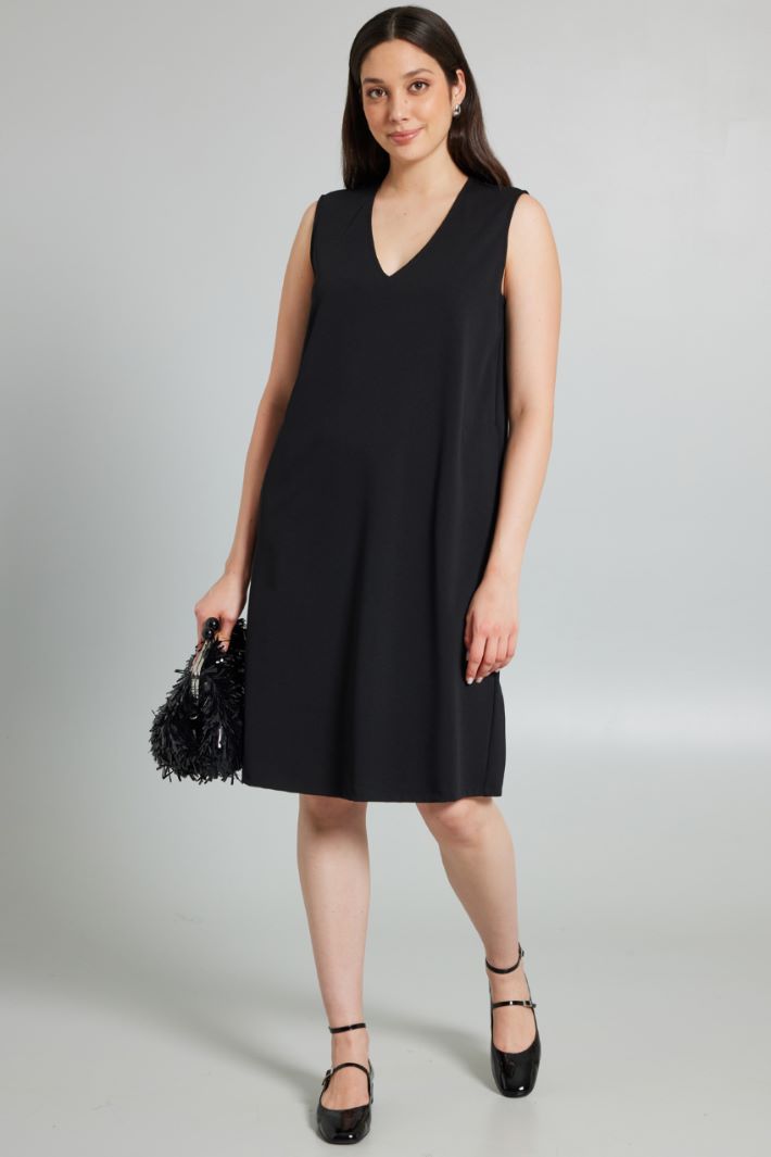 Abito in jersey crépe - NERO - Fashion Market