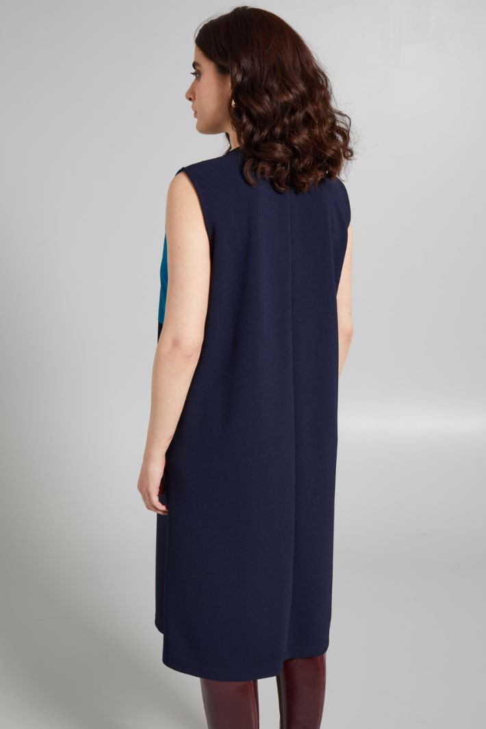 Abito in jersey goffrato - BLU PETROLIO - Fashion Market - 3