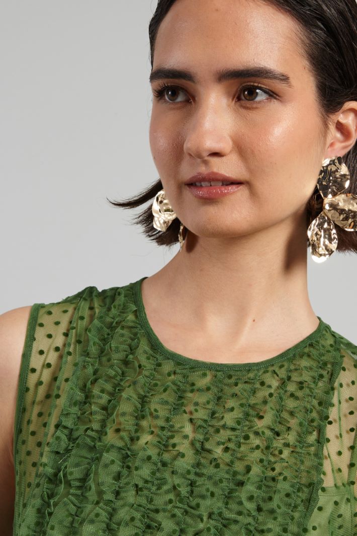 Abito in tulle plumetis - VERDE - Fashion Market - 4