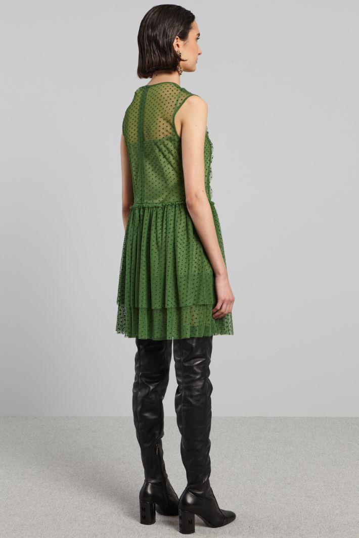 Abito in tulle plumetis - VERDE - Fashion Market - 3