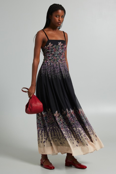 Abito lungo in jersey tulle - Fashion Market