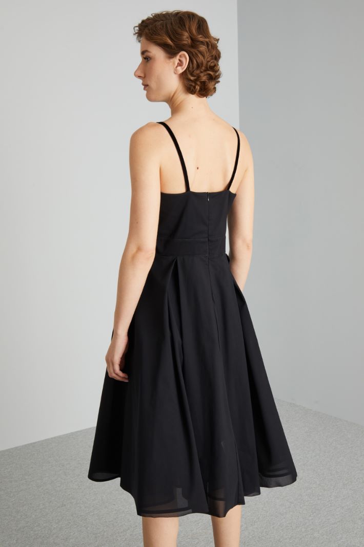 Abito a corolla con sottogonna - NERO - Fashion Market - 4