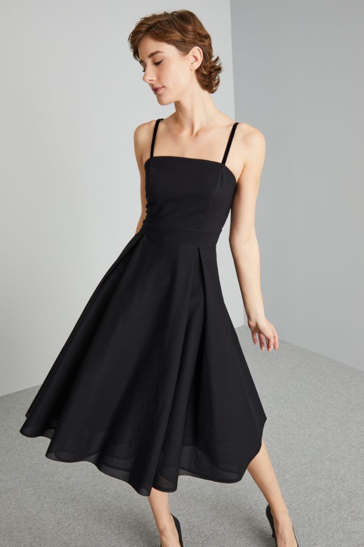 Abito a corolla con sottogonna - NERO - Fashion Market - 2