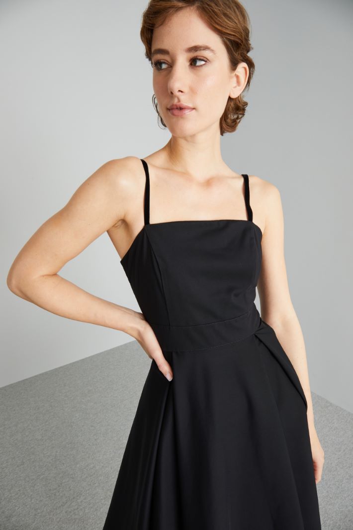 Abito a corolla con sottogonna - NERO - Fashion Market - 3