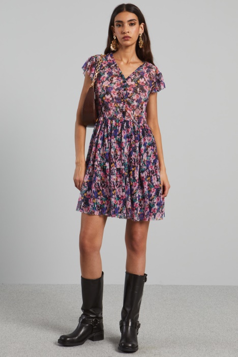 Abito corto in jersey tulle - Fashion Market