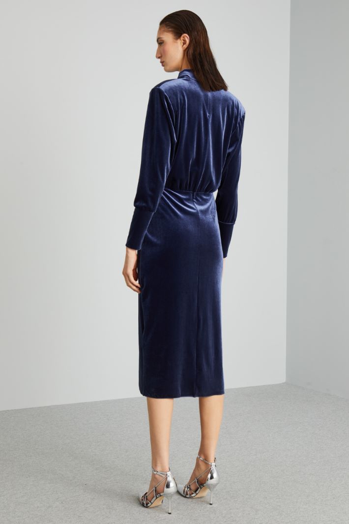 Abito in jersey velluto - BLU - Fashion Market - 3