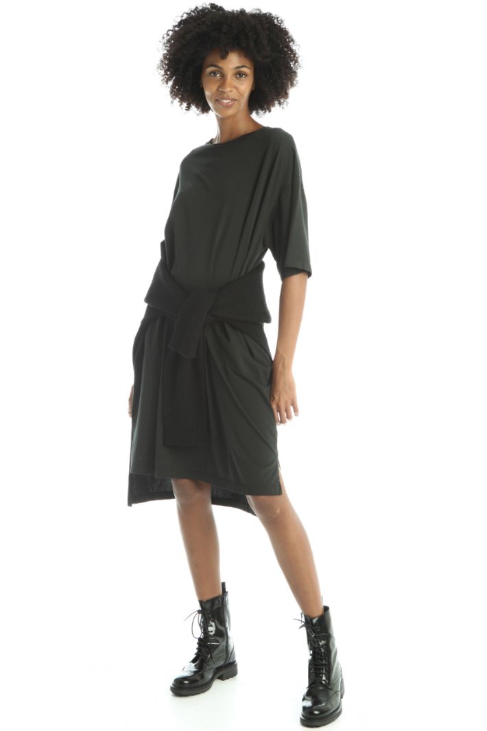 Abito t-shirt in cotone - NERO - Fashion Market - 3