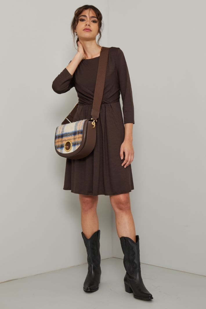 Abito in jersey di lana - MARRONE - Fashion Market
