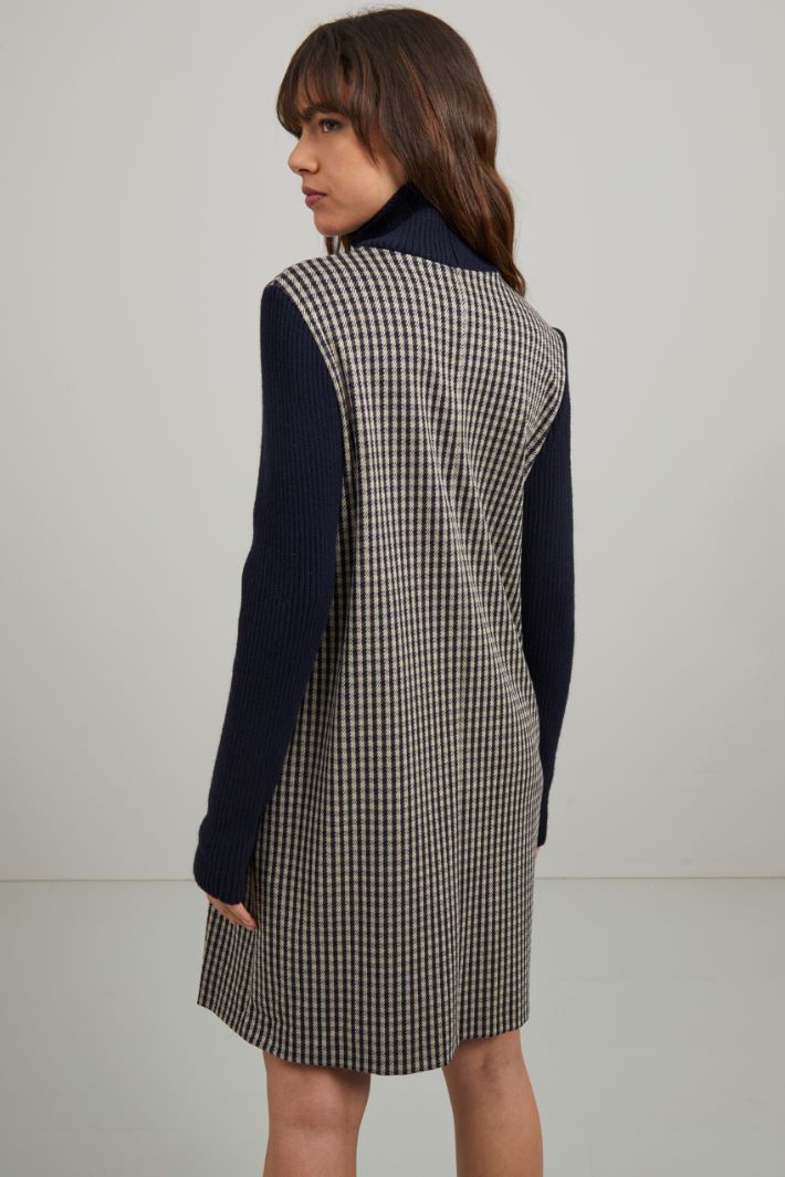 Abito corto in maglia - BLU NOTTE BIANCO - Fashion Market - 4
