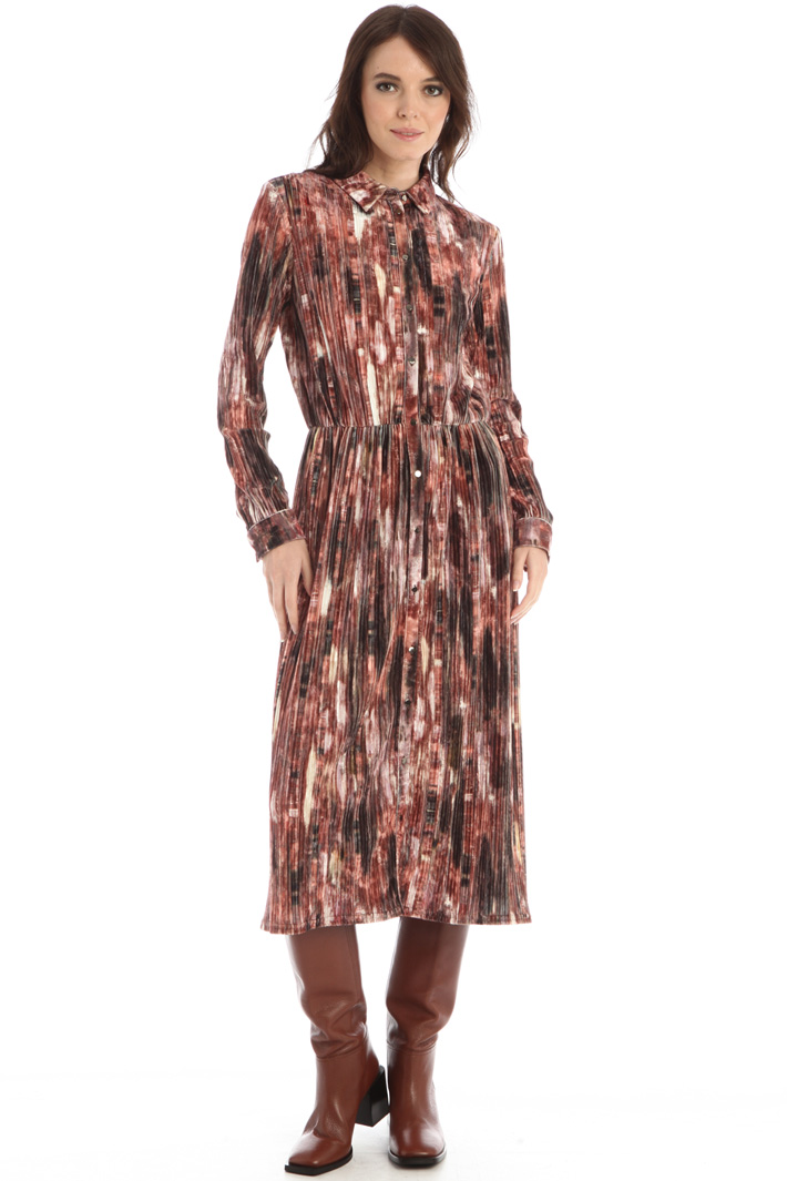 Abito in jersey velluto - VINACCIA ROSA - Fashion Market