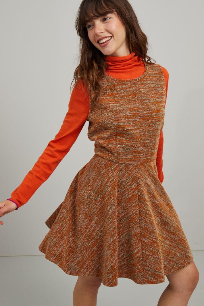 Abito smanicato corto - ARANCIONE - Fashion Market - 2
