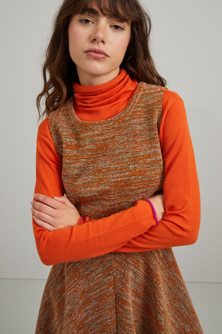 Abito smanicato corto - ARANCIONE - Fashion Market - 3
