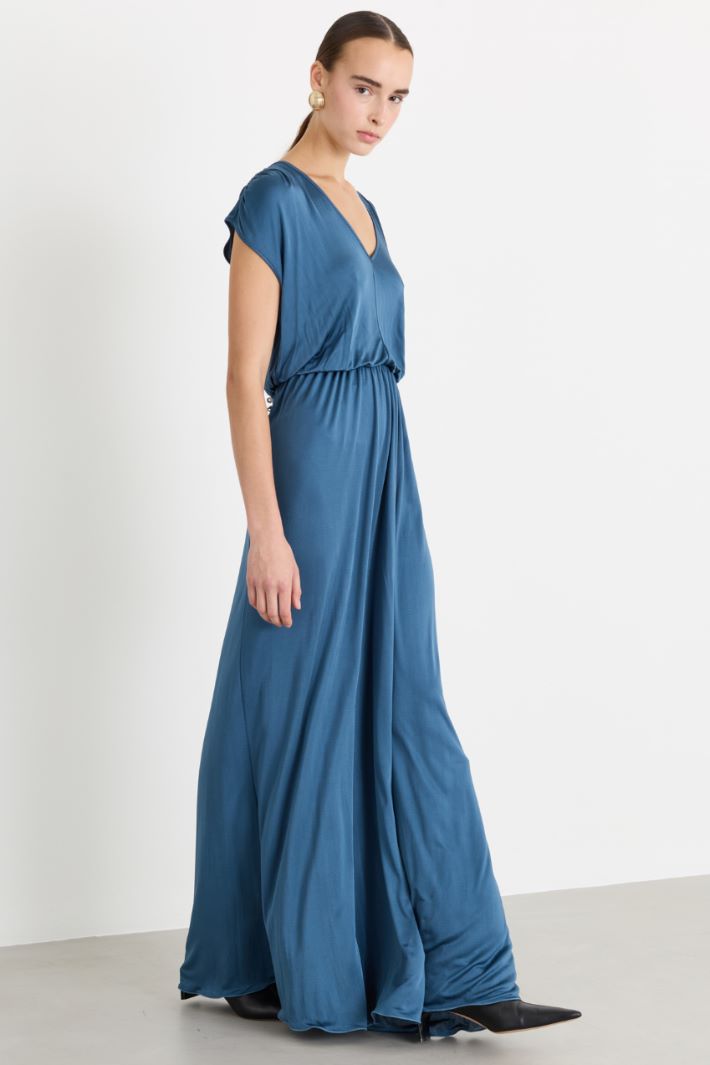 Abito lungo con cut-out sul retro - BLU - Fashion Market - 2