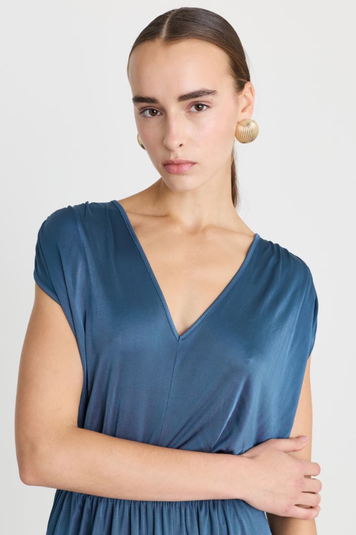Abito lungo con cut-out sul retro - BLU - Fashion Market - 3