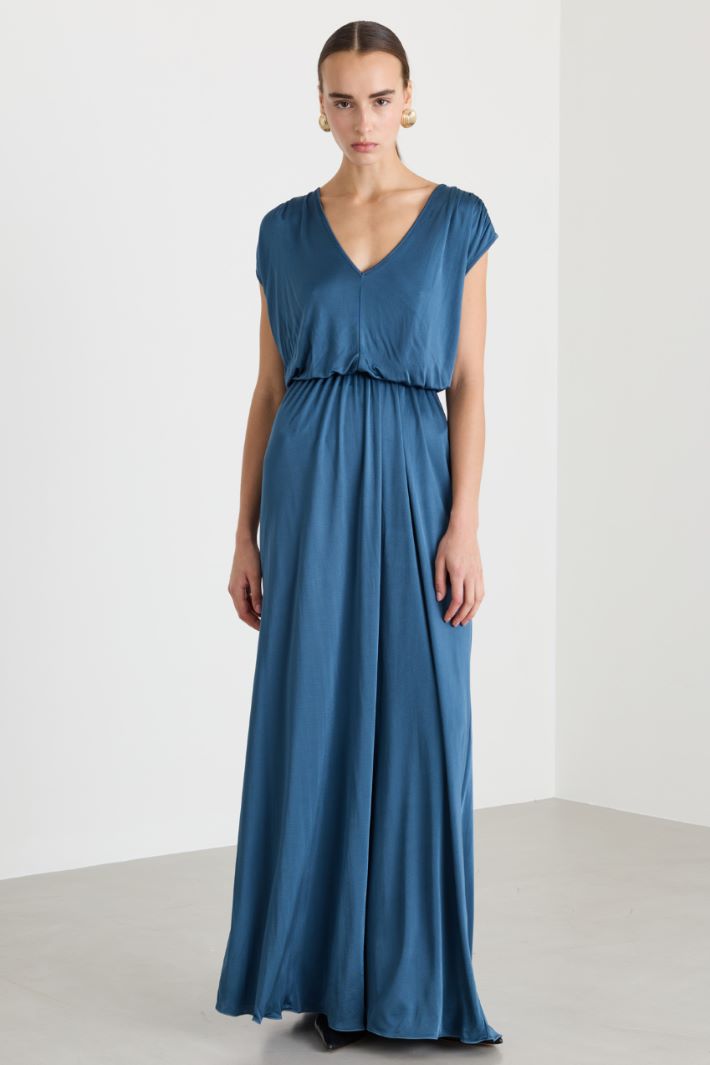 Abito lungo con cut-out sul retro - BLU - Fashion Market