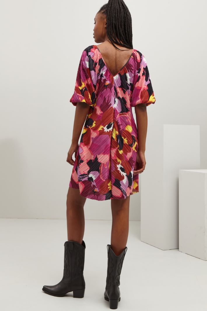 Abito in jersey stampato - VIOLA GIALLO MATTONE - Fashion Market - 3