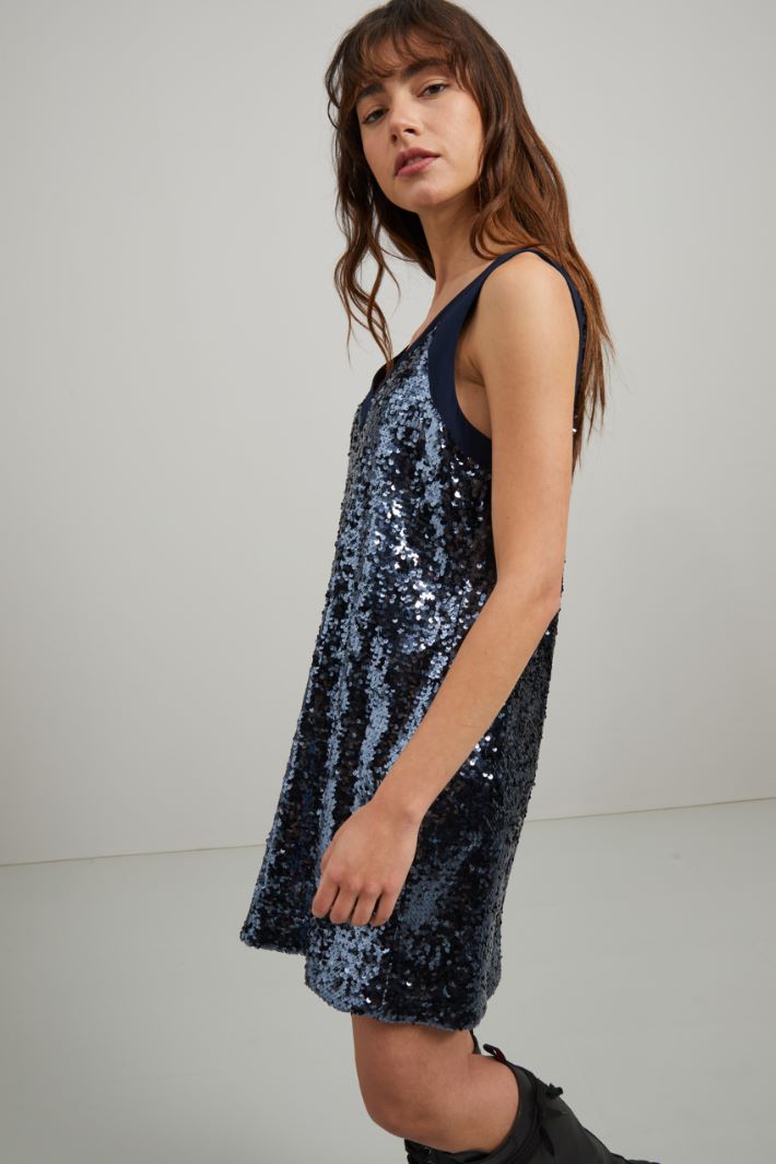 Abito corto con paillettes - BLU NOTTE - Fashion Market - 2