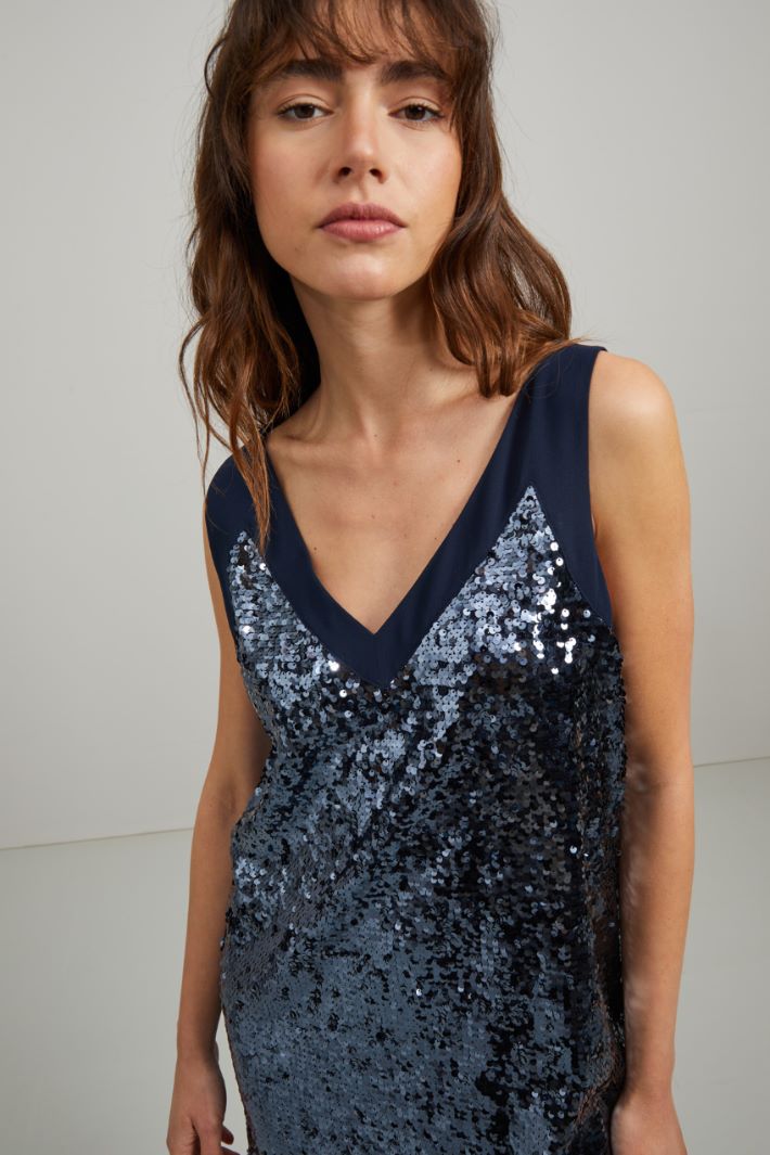Abito corto con paillettes - BLU NOTTE - Fashion Market - 3
