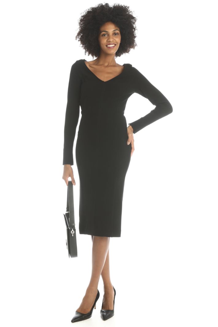 Abito a tubino in jersey crepé - NERO - Fashion Market