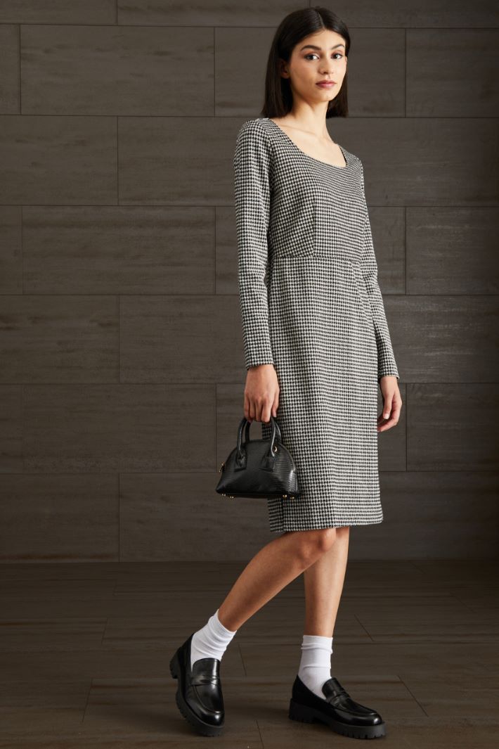 Tubino in jersey di viscosa - NERO BIANCO - Fashion Market