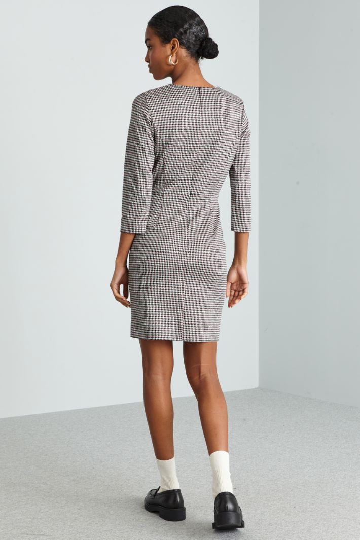 Abito in jersey jacquard - NERO BIANCO ROSA - Fashion Market - 3