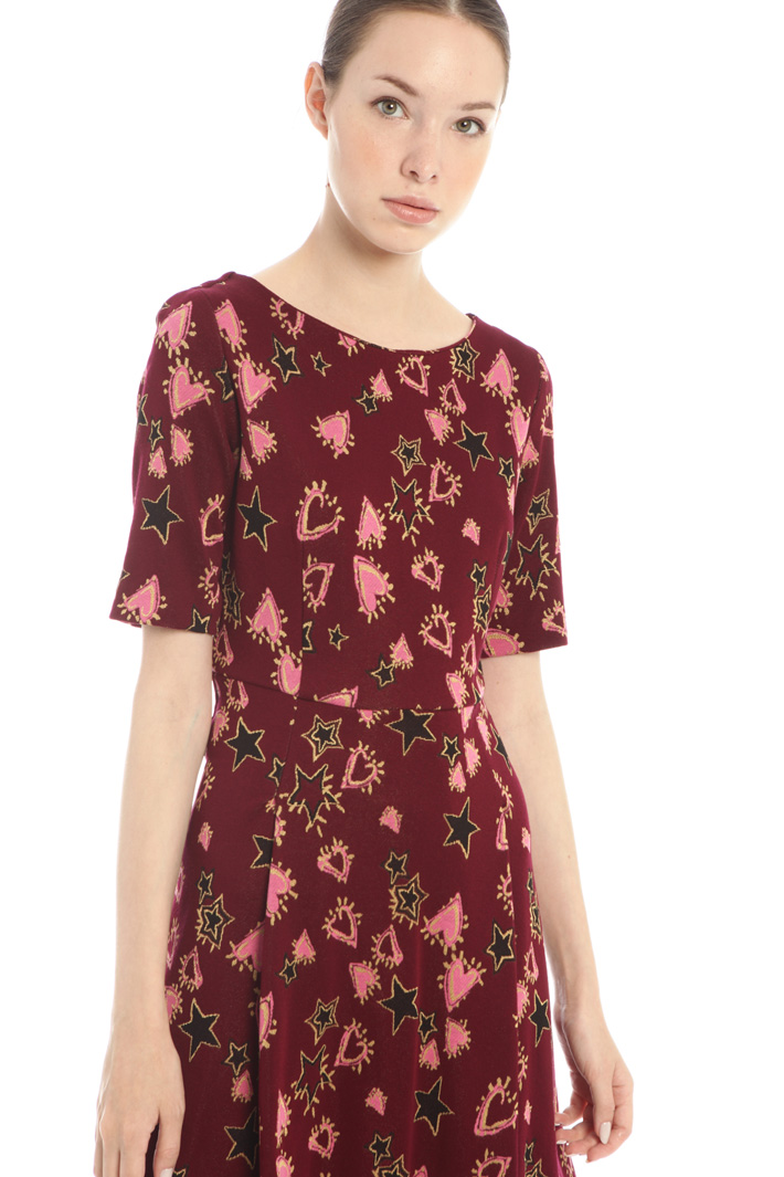 Abito in jersey jacquard - PRUGNA - Fashion Market - 4