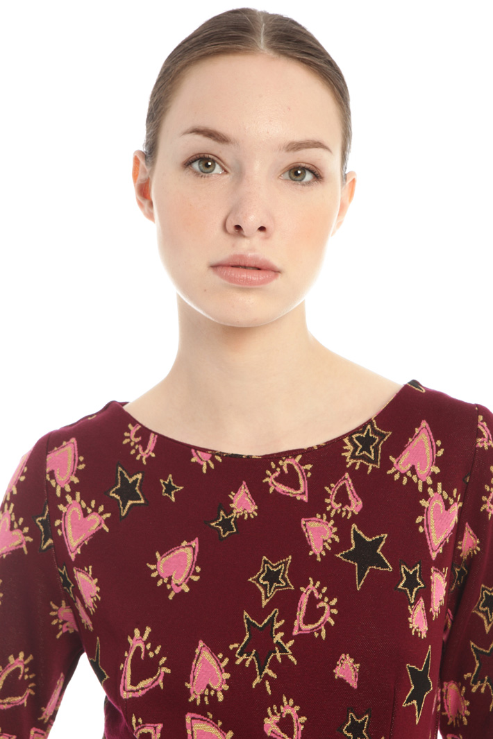 Abito in jersey jacquard - PRUGNA - Fashion Market - 3