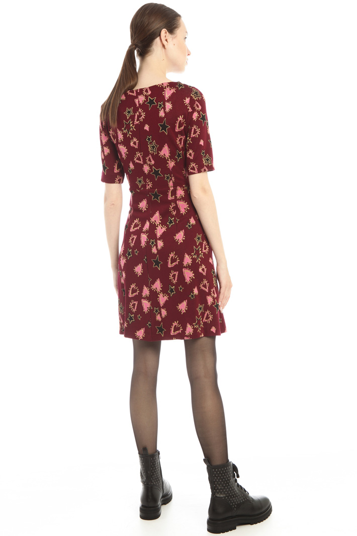 Abito in jersey jacquard - PRUGNA - Fashion Market - 2