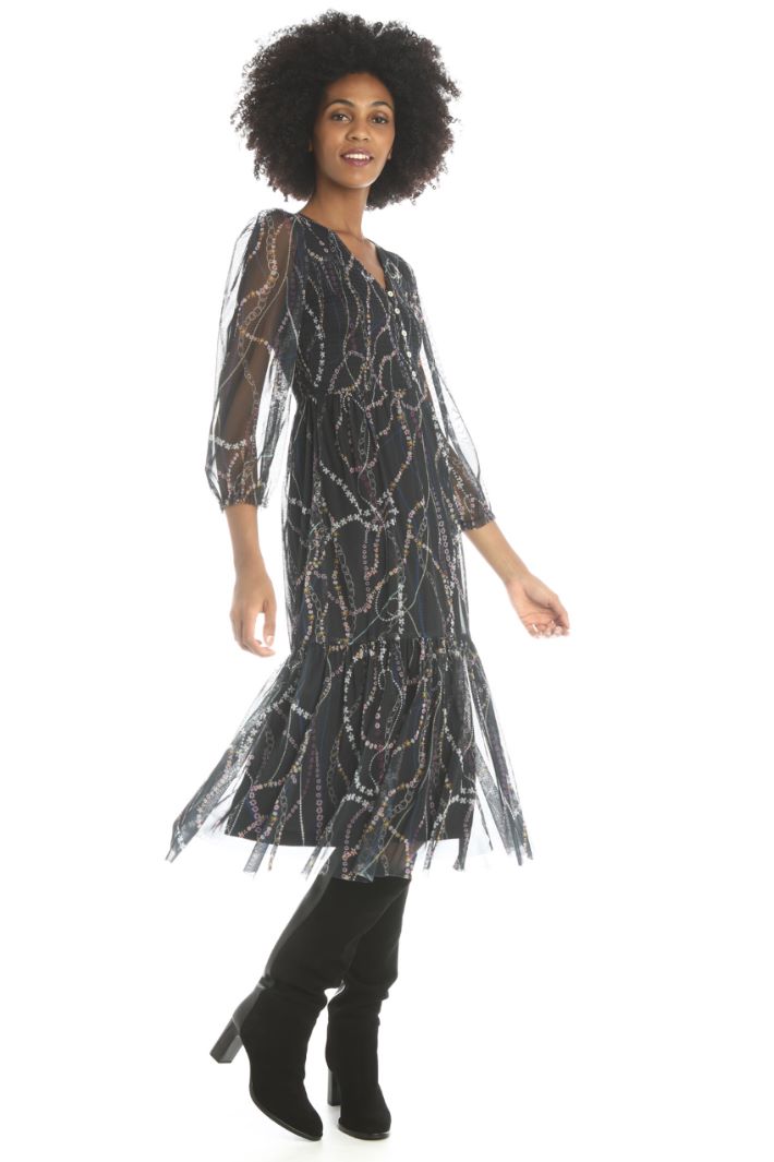Abito in jersey tulle - BLU NOTTE - Fashion Market