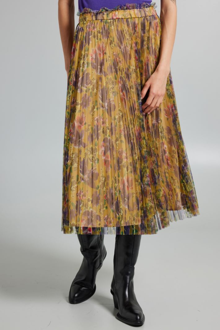 Gonna in tulle plissé - GIALLO VIOLA BEIGE - Fashion Market - 2