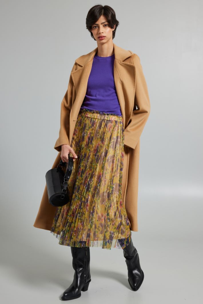 Gonna in tulle plissé - GIALLO VIOLA BEIGE - Fashion Market