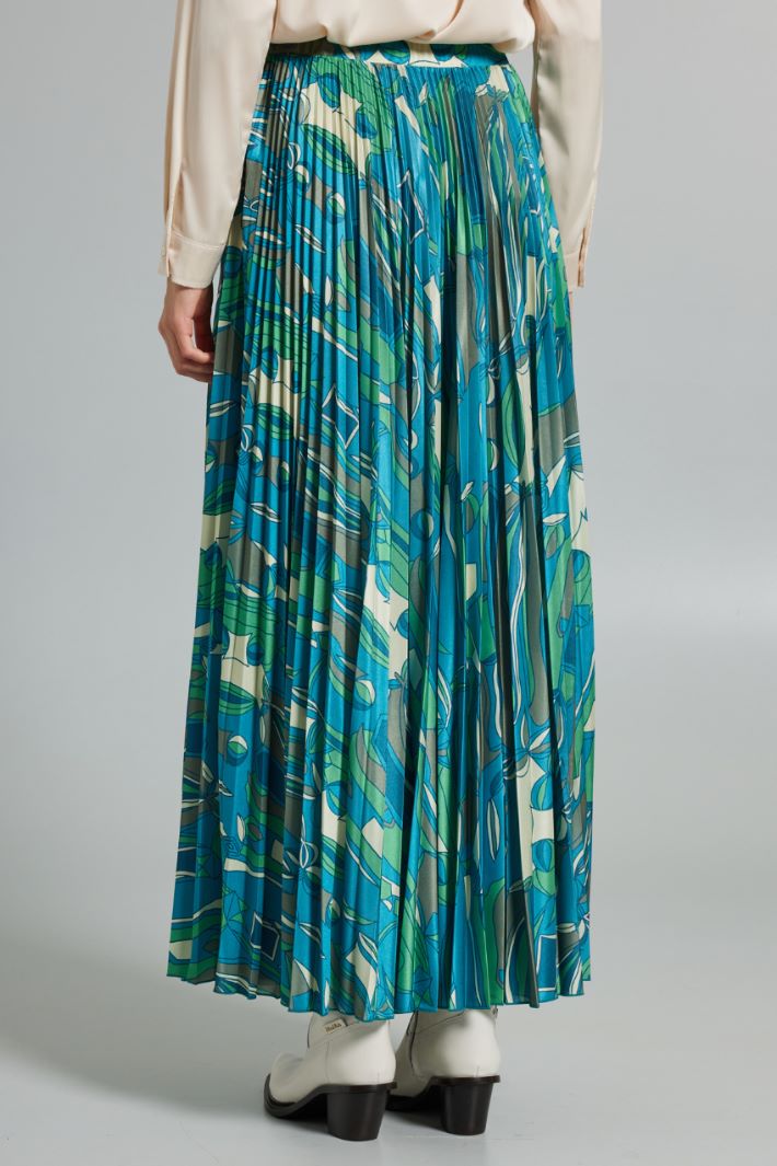 Gonna lunga in jersey plissé - VERDE BURRO - Fashion Market - 4