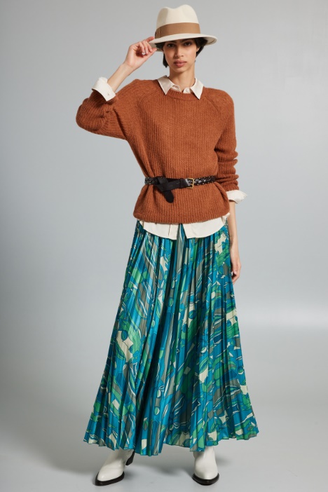Gonna lunga in jersey plissé - Fashion Market