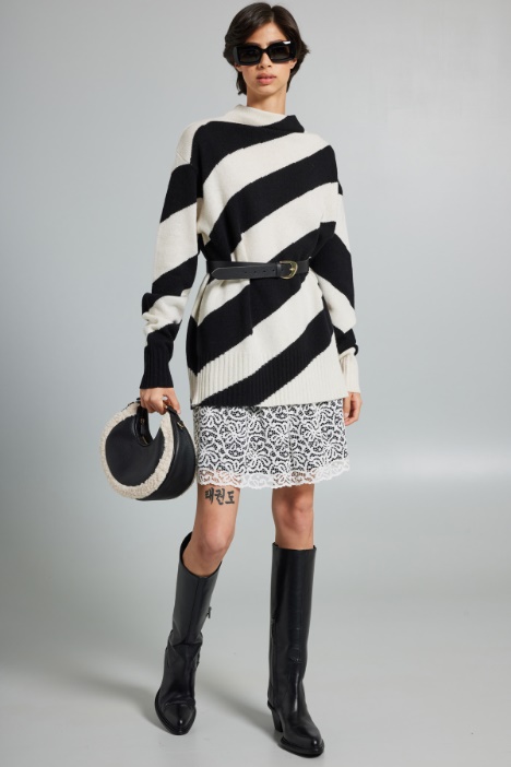 Minigonna in jersey pizzo - Fashion Market