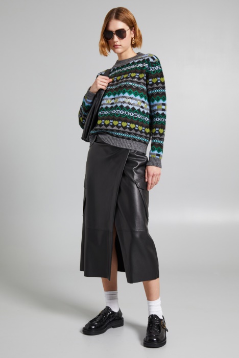 Gonna cargo in jersey spalmato - Fashion Market