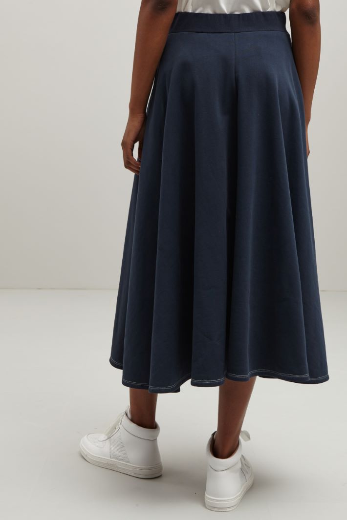 Gonna lunga in jersey  - BLU NOTTE - Fashion Market - 4