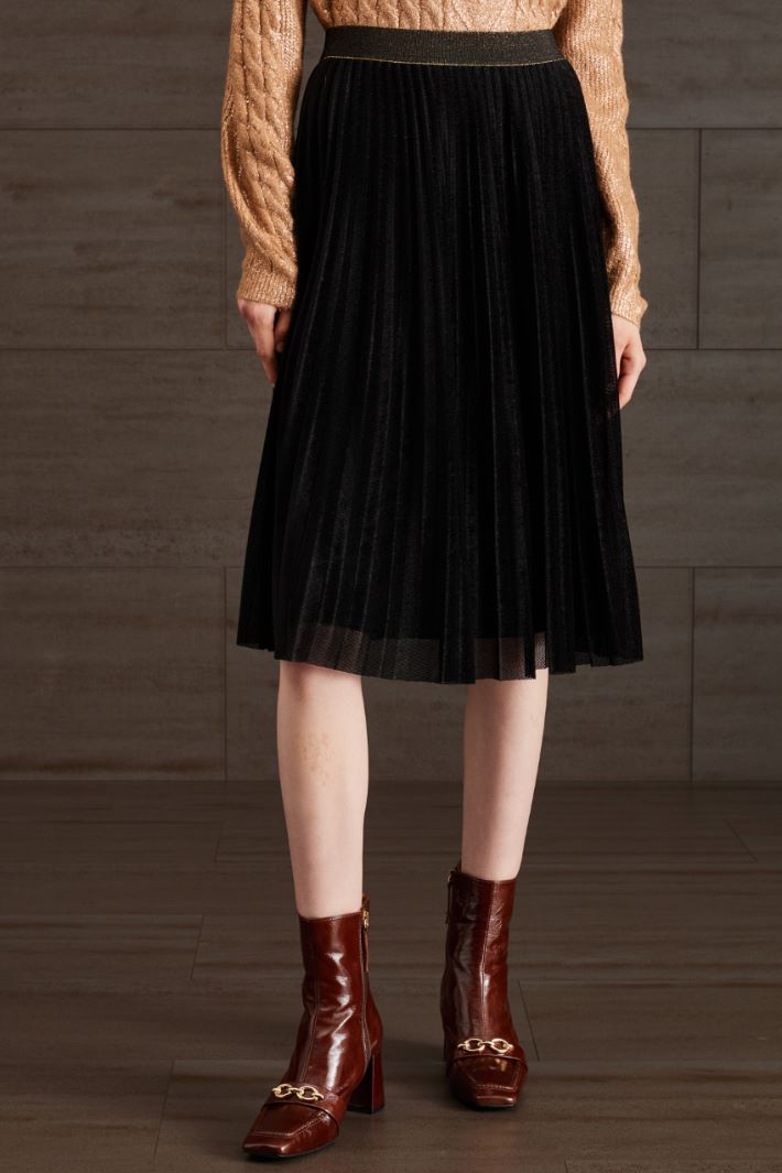 Gonna in tulle effetto velluto - NERO ORO - Fashion Market - 2