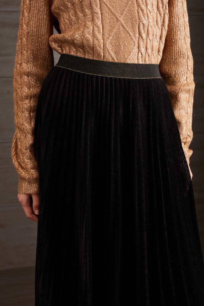 Gonna in tulle effetto velluto - NERO ORO - Fashion Market - 3