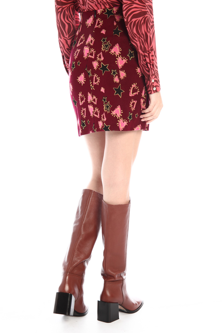Gonna corta in jersey jacquard - BORDEAUX - Fashion Market - 3