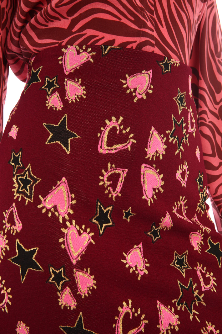Gonna corta in jersey jacquard - BORDEAUX - Fashion Market - 2