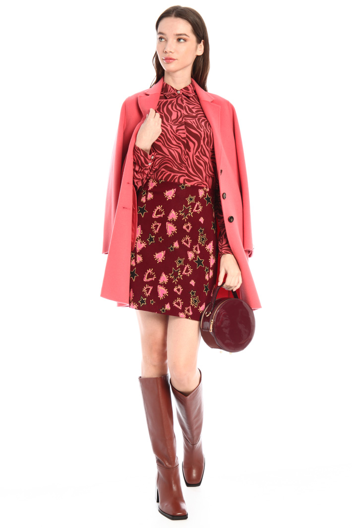 Gonna corta in jersey jacquard - BORDEAUX - Fashion Market