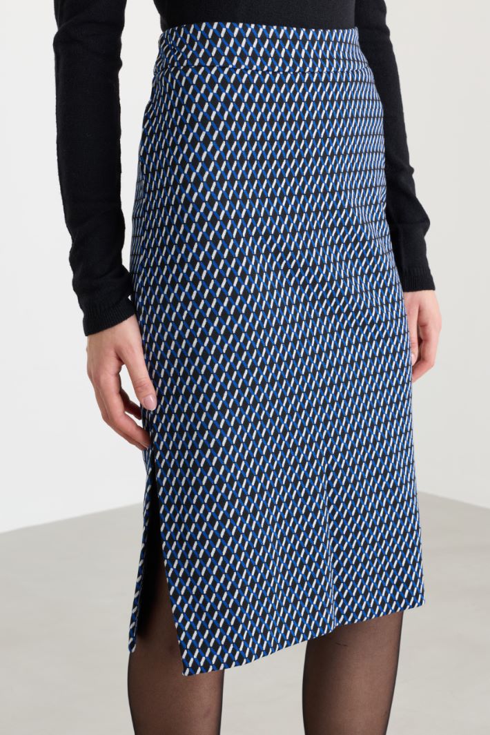 Gonna in jersey jacquard - BLU - Fashion Market - 3