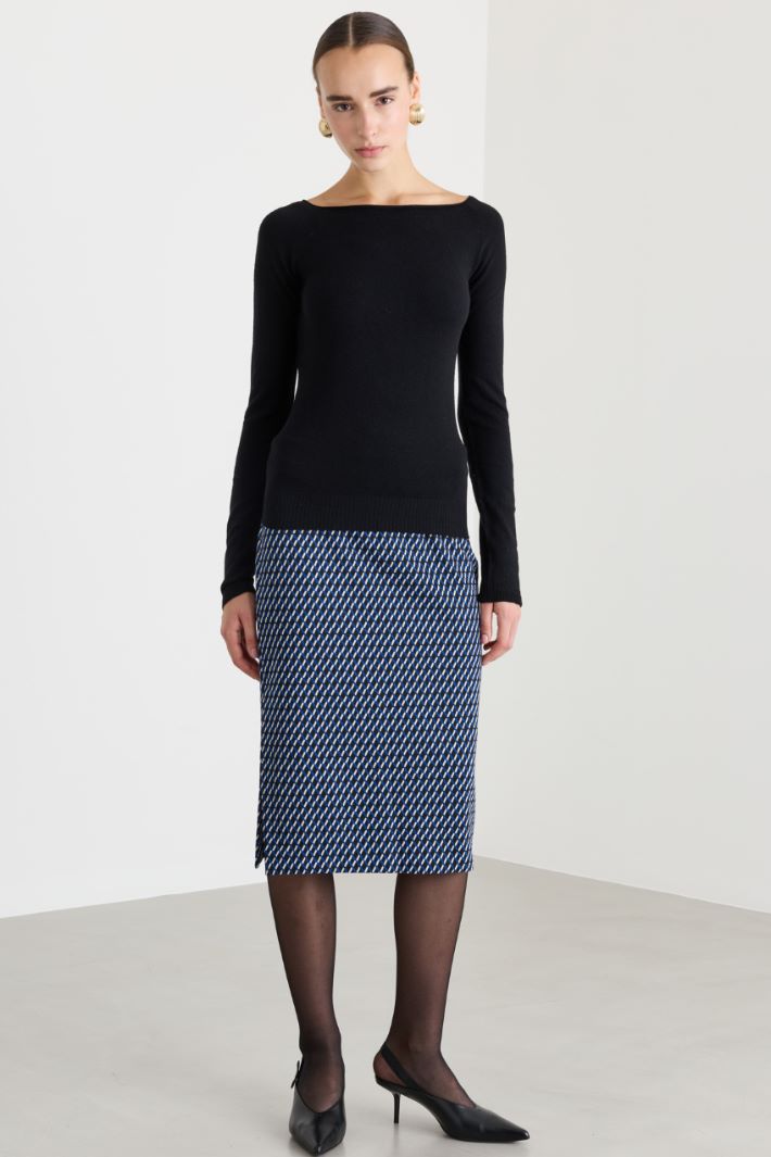 Gonna in jersey jacquard - BLU - Fashion Market