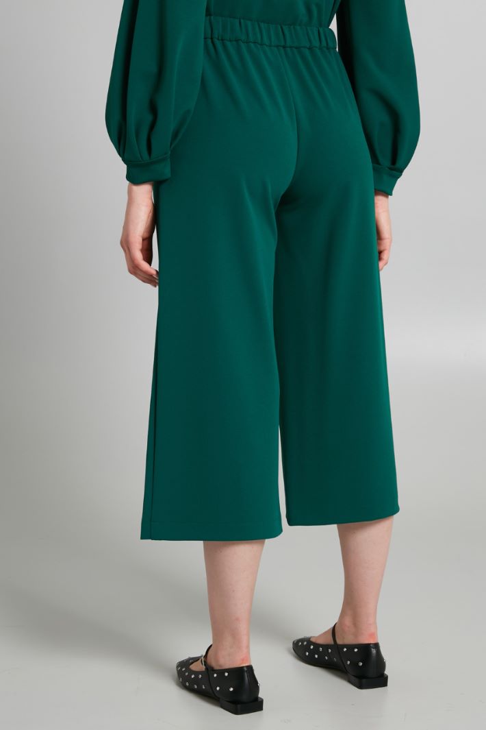 Pantaloni in jersey crépe - VERDE - Fashion Market - 4