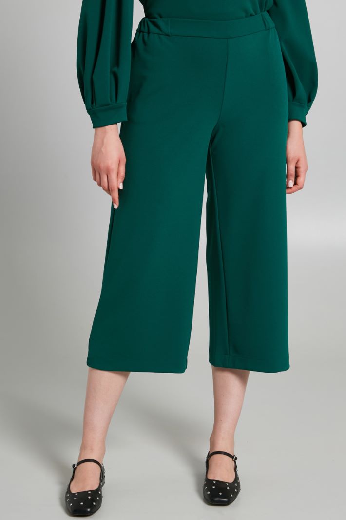 Pantaloni in jersey crépe - VERDE - Fashion Market - 2